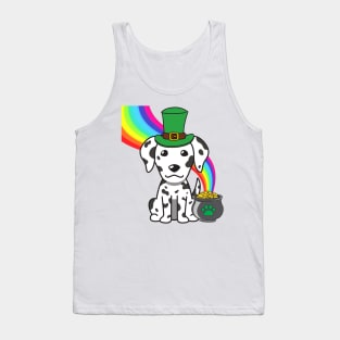 Funny dalmatian celebrates st patricks day Tank Top